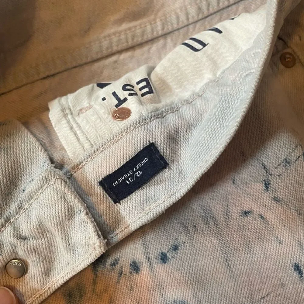GAP | cheeky straight high rise light pink tie-dye jeans 12/31 NWT